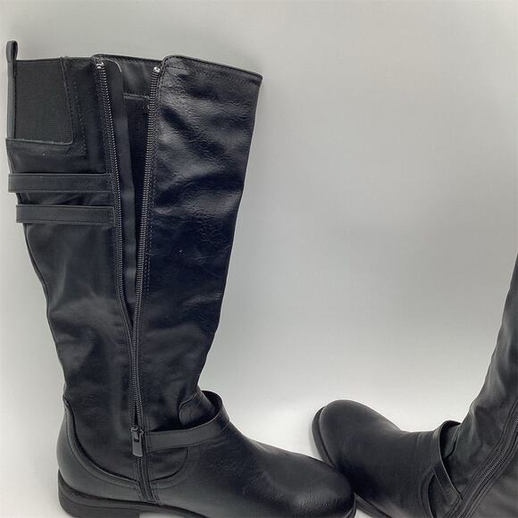 Forever Women's Black Knee-High Riding Boots Size 8 - Picture 7 of 9